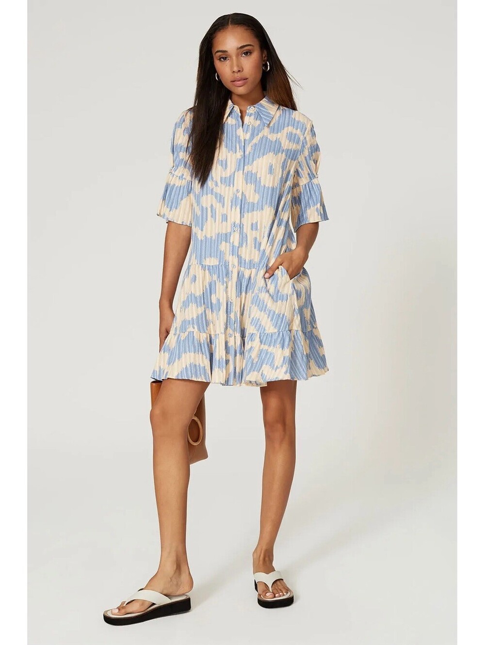 Diane Von Furstenberg Beata Drop-Waist Shirt Dress in Bali Leopard Size 6 NWT